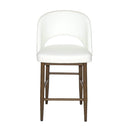  Furnishings' Mate CS T11-WH-BW Henrick Counter Stool In White PU On Black Walnut Base IMAGE 1