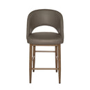  Furnishings' Mate CS T11-GR-BW Henrick Counter Stool In Grey PU On Black Walnut Base IMAGE 2