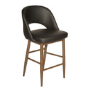  Furnishings' Mate CS T11-BL-BW Henrick Counter Stool In Black PU On Black Walnut Base IMAGE 1