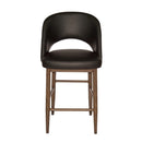  Furnishings' Mate CS T11-BL-BW Henrick Counter Stool In Black PU On Black Walnut Base IMAGE 2
