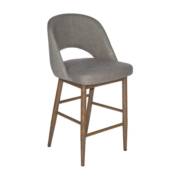 Furnishings' Mate CS T11-SL-BW Henrick Counter Stool In Slate Fabric On Black Walnut Base IMAGE 1