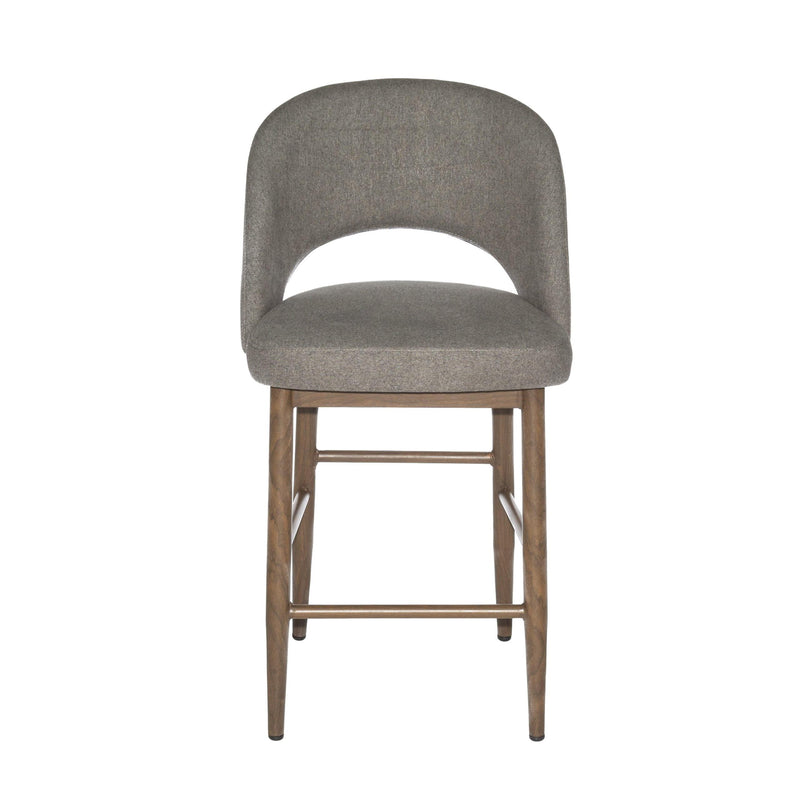 Furnishings' Mate CS T11-SL-BW Henrick Counter Stool In Slate Fabric On Black Walnut Base IMAGE 2