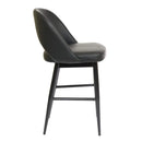  Furnishings' Mate CS T11-BL-MB Henrick Counter Stool In Black PU On Matte Black Base IMAGE 3