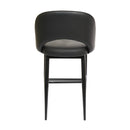  Furnishings' Mate CS T11-BL-MB Henrick Counter Stool In Black PU On Matte Black Base IMAGE 4