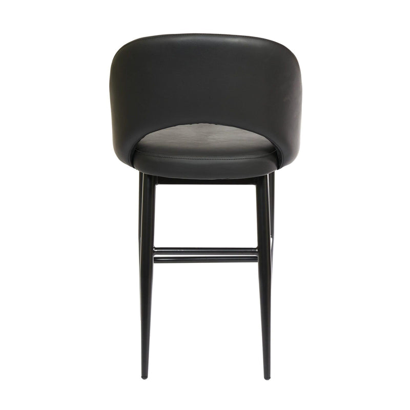 Furnishings' Mate CS T11-BL-MB Henrick Counter Stool In Black PU On Matte Black Base IMAGE 4