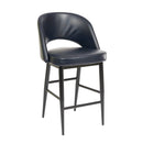  Furnishings' Mate CS T11-INK-MB Henrick Counter Stool In Ink PU On Matte Black Base IMAGE 1