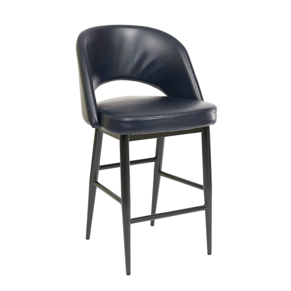 Furnishings' Mate CS T11-INK-MB Henrick Counter Stool In Ink PU On Matte Black Base IMAGE 1