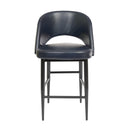  Furnishings' Mate CS T11-INK-MB Henrick Counter Stool In Ink PU On Matte Black Base IMAGE 2