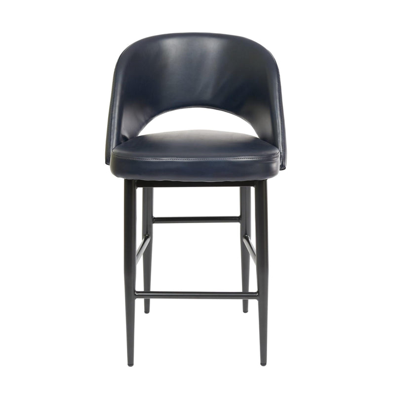 Furnishings' Mate CS T11-INK-MB Henrick Counter Stool In Ink PU On Matte Black Base IMAGE 2