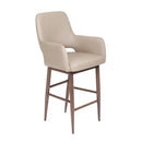  Furnishings' Mate CS T16-LT-BW Isaac Counter Stool In Lite Taupe PU On Black Walnut Base IMAGE 1