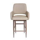  Furnishings' Mate CS T16-LT-BW Isaac Counter Stool In Lite Taupe PU On Black Walnut Base IMAGE 2