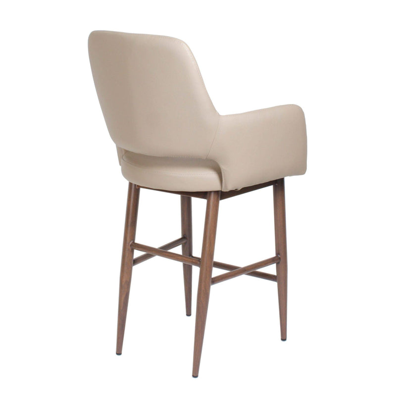 Furnishings' Mate CS T16-LT-BW Isaac Counter Stool In Lite Taupe PU On Black Walnut Base IMAGE 3