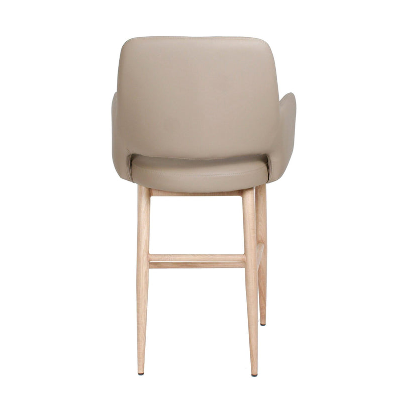 Furnishings' Mate CS T16-LT-WO Isaac Counter Stool In Lite Taupe PU On White Oak Base IMAGE 3