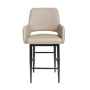  Furnishings' Mate CS T16-LT-MB Isaac Counter Stool In Lite Taupe PU On Matte Black Base IMAGE 2