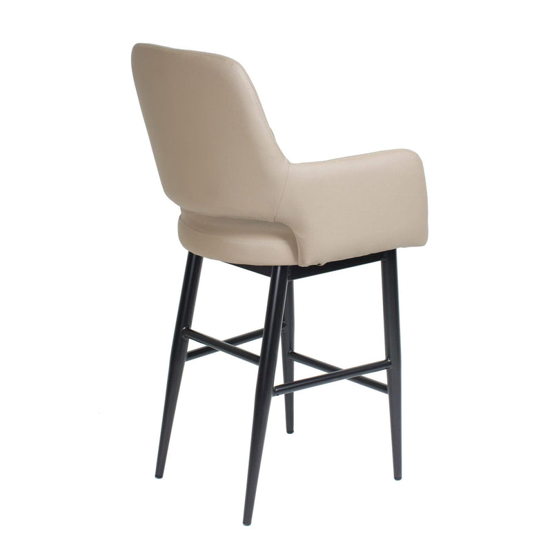 Furnishings' Mate CS T16-LT-MB Isaac Counter Stool In Lite Taupe PU On Matte Black Base IMAGE 3