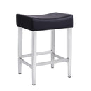  Furnishings' Mate CS 402-BL-CHR Jack Stool In Black PU On Chrome Plated Base IMAGE 1