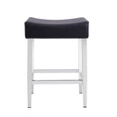  Furnishings' Mate CS 402-BL-CHR Jack Stool In Black PU On Chrome Plated Base IMAGE 2
