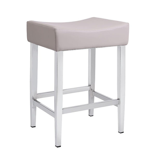 Furnishings' Mate CS 402-OM-CHR Jack Stool In Oatmeal PU On Chrome Plated Base IMAGE 1