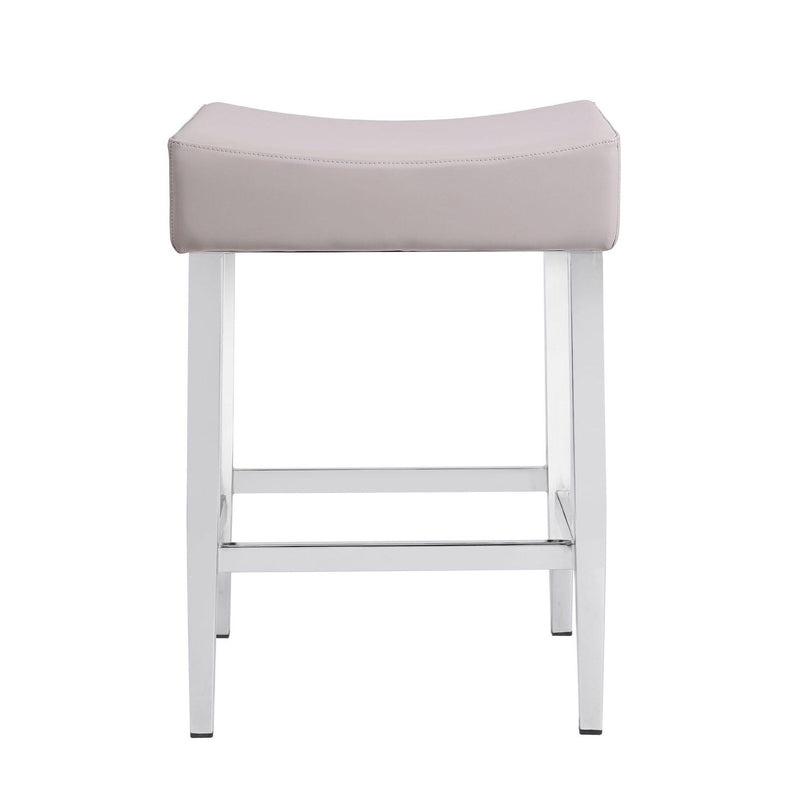 Furnishings' Mate CS 402-OM-CHR Jack Stool In Oatmeal PU On Chrome Plated Base IMAGE 2