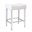  Furnishings' Mate CS 402-WH-CHR Jack Stool In White PU On Chrome Plated Base IMAGE 1
