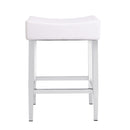  Furnishings' Mate CS 402-WH-CHR Jack Stool In White PU On Chrome Plated Base IMAGE 2