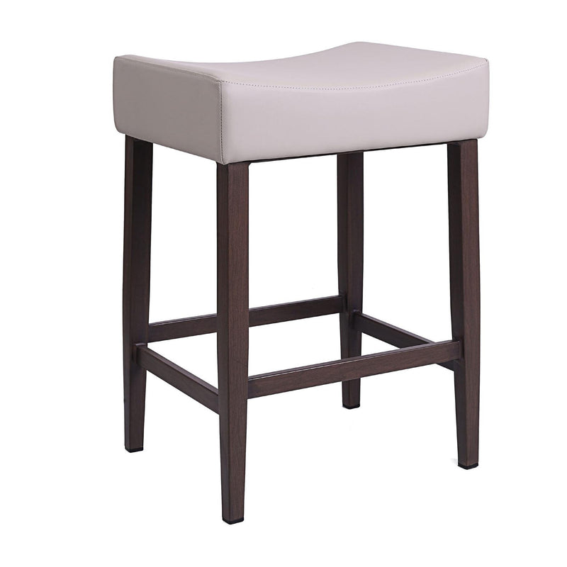 Furnishings' Mate CS 402-GR-BW Jack Stool In Grey PU On Black Walnut Base IMAGE 1