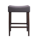  Furnishings' Mate CS 402-GR-BW Jack Stool In Grey PU On Black Walnut Base IMAGE 2