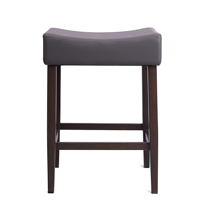 Furnishings' Mate CS 402-GR-BW Jack Stool In Grey PU On Black Walnut Base IMAGE 2