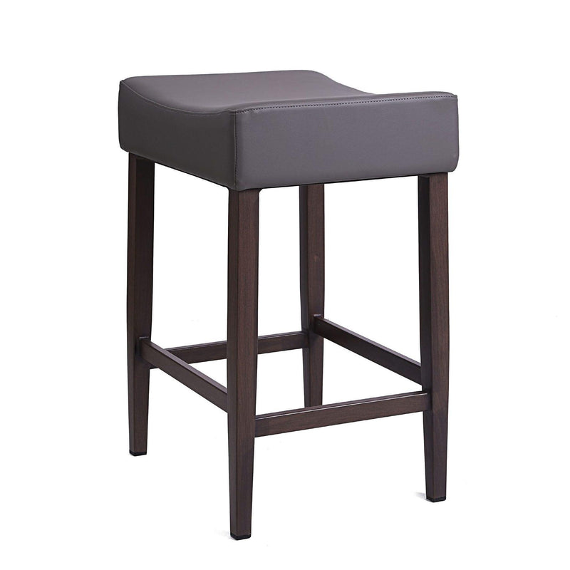 Furnishings' Mate CS 402-GR-BW Jack Stool In Grey PU On Black Walnut Base IMAGE 3