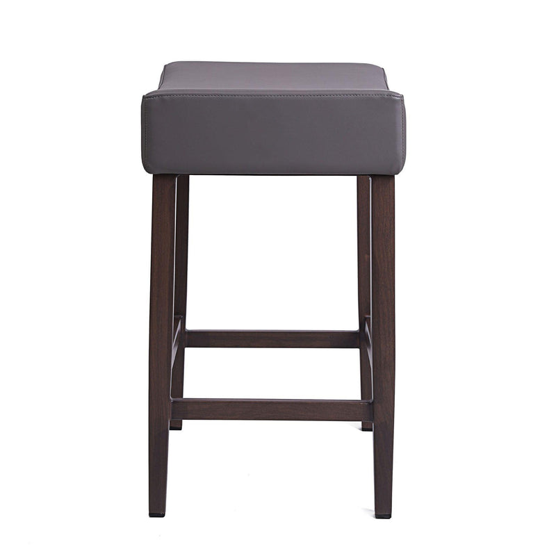 Furnishings' Mate CS 402-GR-BW Jack Stool In Grey PU On Black Walnut Base IMAGE 4