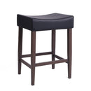  Furnishings' Mate CS 402-BL-BW Jack Stool In Black PU On Black Walnut Base IMAGE 1