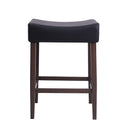  Furnishings' Mate CS 402-BL-BW Jack Stool In Black PU On Black Walnut Base IMAGE 2