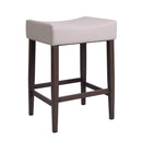  Furnishings' Mate CS 402-OM-BW Jack Stool In Oatmeal PU On Black Walnut Base IMAGE 1