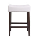  Furnishings' Mate CS 402-WH-BW Jack Stool In White PU On Black Walnut Base IMAGE 2