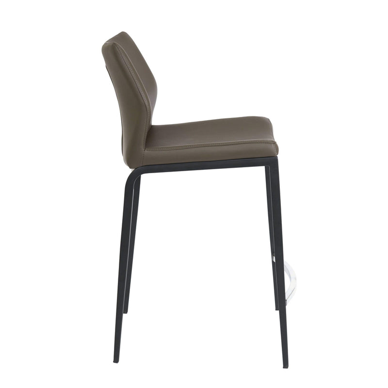 Furnishings' Mate CS 034-GR-MB Ka Counter Stool In Grey PU On Standard Matte Black Frame IMAGE 3