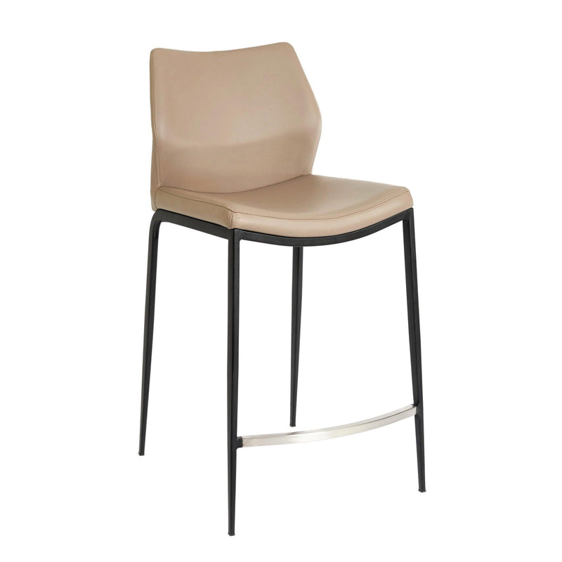 Furnishings' Mate CS 034-LT-MB Ka Counter Stool In Lite Taupe PU On Standard Matte Black Frame IMAGE 1