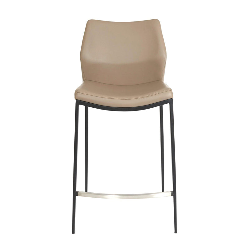 Furnishings' Mate CS 034-LT-MB Ka Counter Stool In Lite Taupe PU On Standard Matte Black Frame IMAGE 2