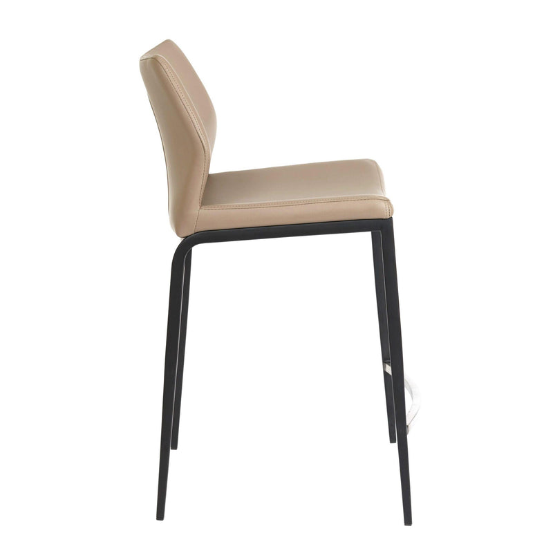 Furnishings' Mate CS 034-LT-MB Ka Counter Stool In Lite Taupe PU On Standard Matte Black Frame IMAGE 3