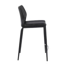  Furnishings' Mate CS 034-BL-MB Ka Counter Stool In Black PU On Standard Matte Black Frame IMAGE 3