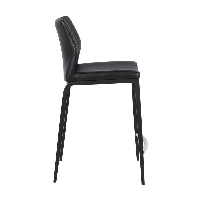 Furnishings' Mate CS 034-BL-MB Ka Counter Stool In Black PU On Standard Matte Black Frame IMAGE 3