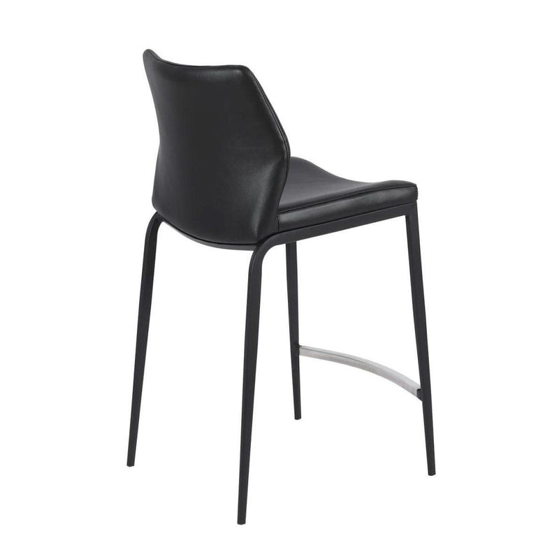 Furnishings' Mate CS 034-BL-MB Ka Counter Stool In Black PU On Standard Matte Black Frame IMAGE 4