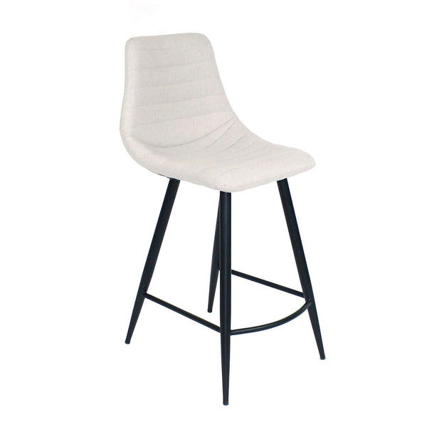 Furnishings' Mate BS 253-DF-MB Lee Counter Stool In Dove Fabric On Standard Matte Black Frame IMAGE 1