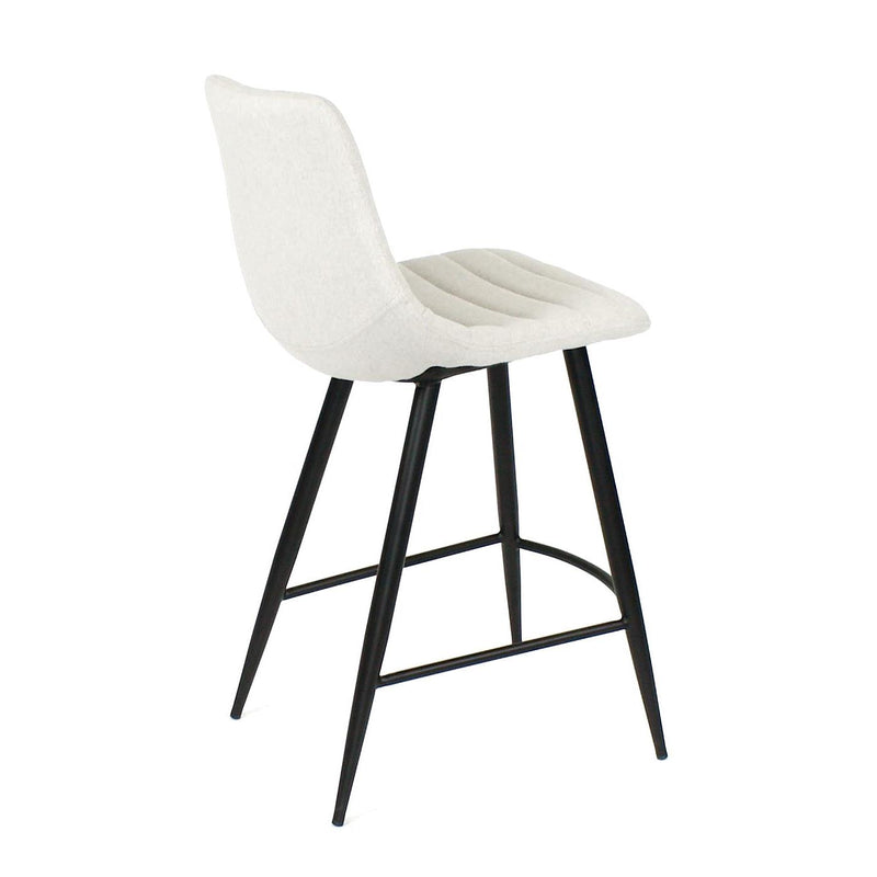 Furnishings' Mate BS 253-DF-MB Lee Counter Stool In Dove Fabric On Standard Matte Black Frame IMAGE 3