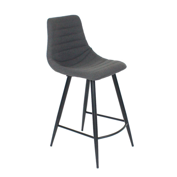 Furnishings' Mate BS 253-GF-MB Lee Counter Stool In Graphite Fabric On Standard Matte Black Frame IMAGE 1