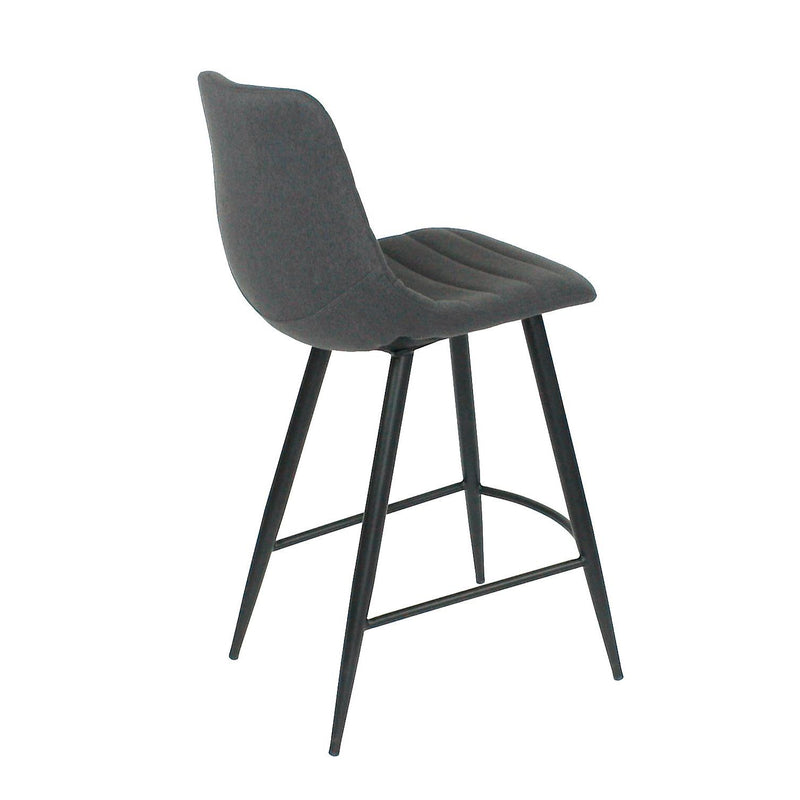 Furnishings' Mate BS 253-GF-MB Lee Counter Stool In Graphite Fabric On Standard Matte Black Frame IMAGE 3