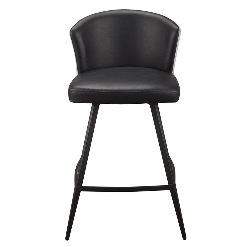 Furnishings' Mate CS 6426-BL-MB Leonard Stool In Black PU W/ Pebbles Fab, On Matte Black Frame IMAGE 2