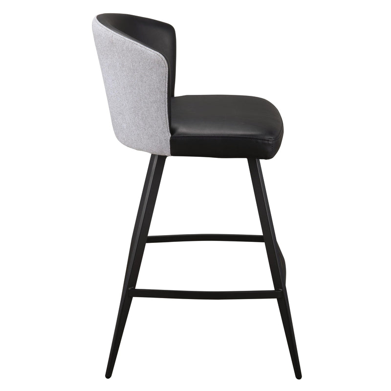 Furnishings' Mate CS 6426-BL-MB Leonard Stool In Black PU W/ Pebbles Fab, On Matte Black Frame IMAGE 3