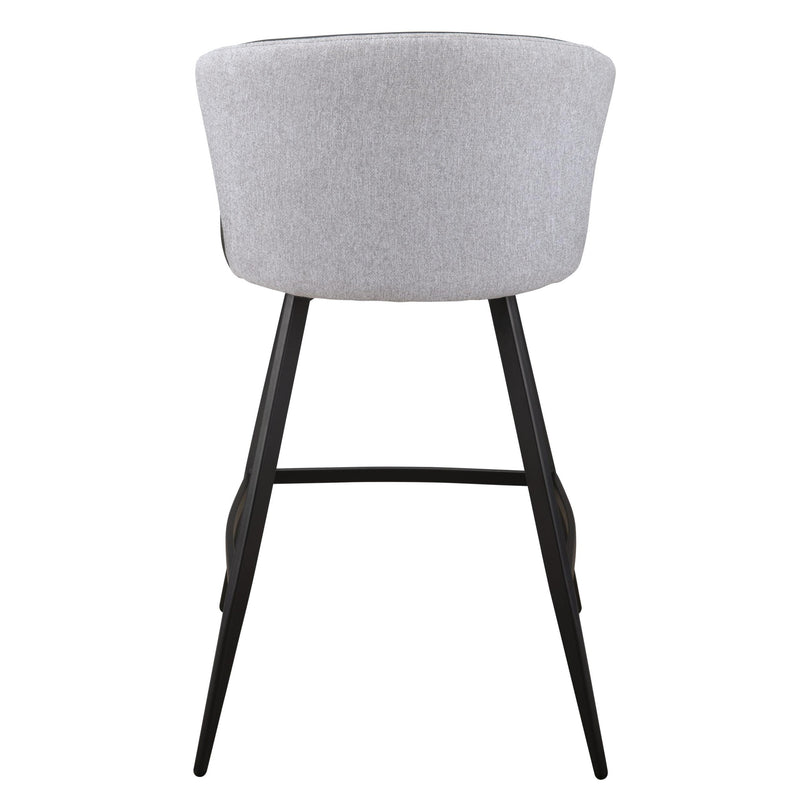 Furnishings' Mate CS 6426-BL-MB Leonard Stool In Black PU W/ Pebbles Fab, On Matte Black Frame IMAGE 4