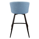  Furnishings' Mate CS 6426-AQ-MB Leonard Stool In Aqua PU W/ Pebbles Fab, On Matte Black Frame IMAGE 4
