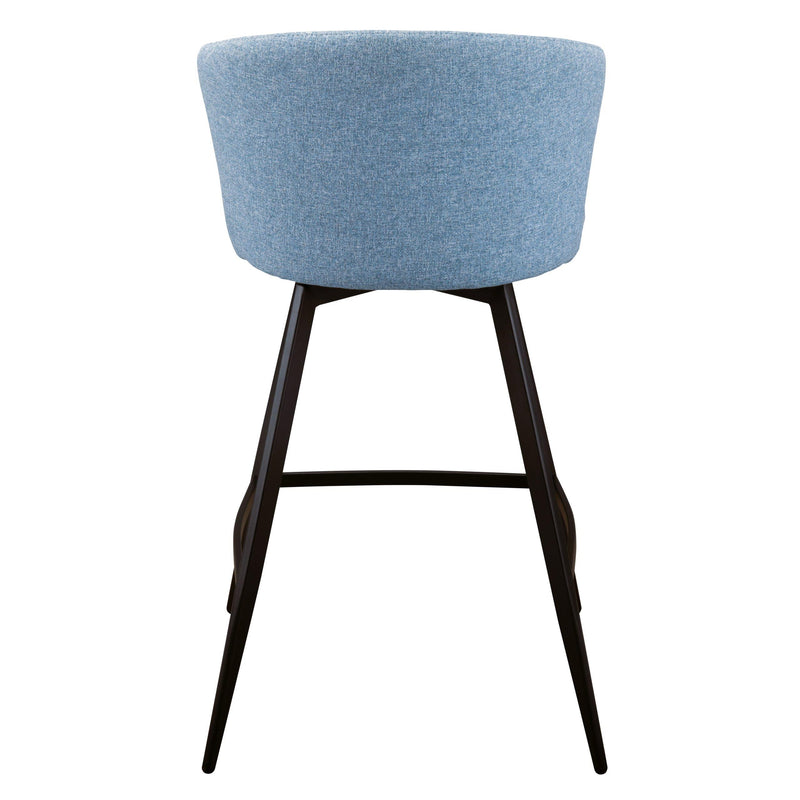 Furnishings' Mate CS 6426-AQ-MB Leonard Stool In Aqua PU W/ Pebbles Fab, On Matte Black Frame IMAGE 4